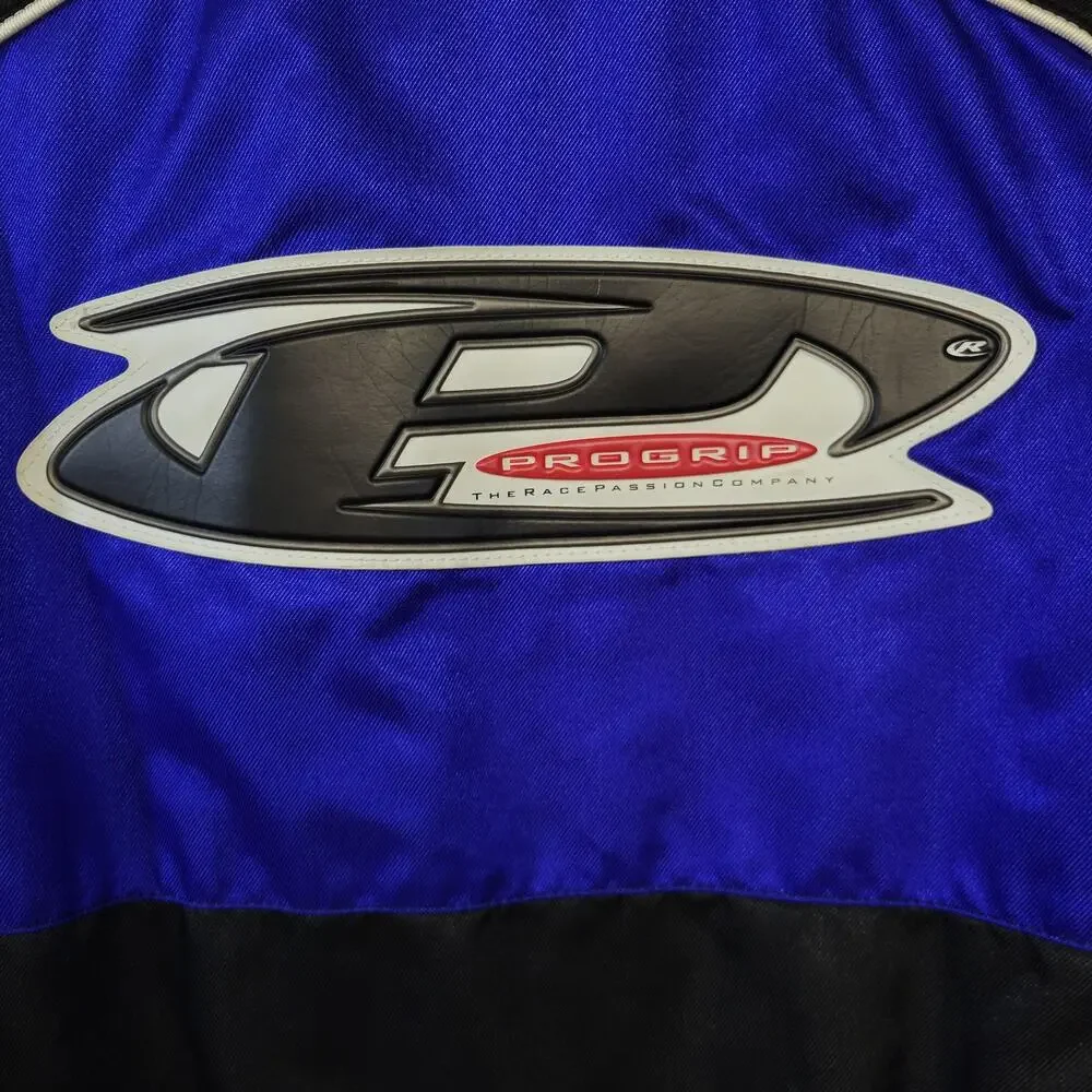 Progrip Jacket Mens Large Blue Black Motorcycle Racing Made Italy Nylon‎